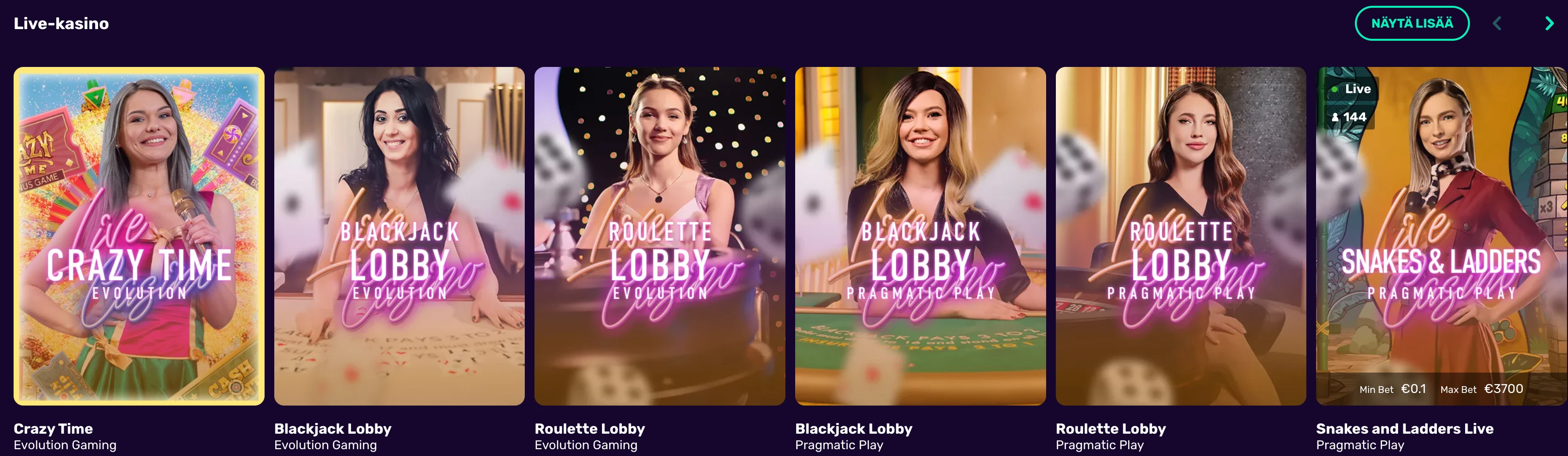 Neonvegas live-kasino